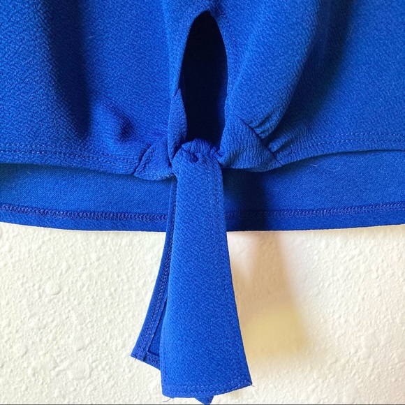 Cobalt Blue Tie Front Top - Picture 4 of 4